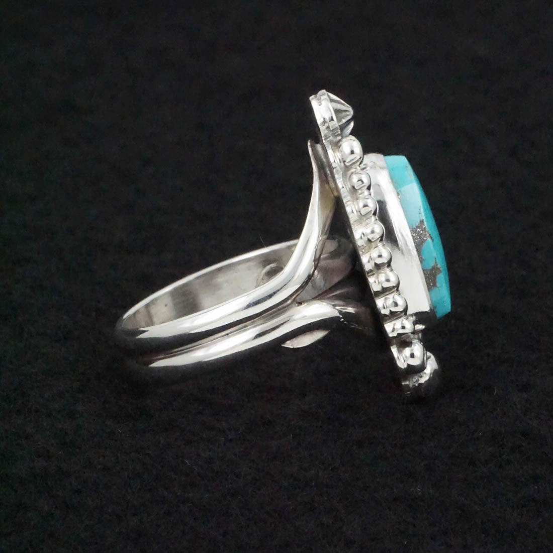 Randy Billy Turquoise & Sterling Silver Ring Size Adjustable