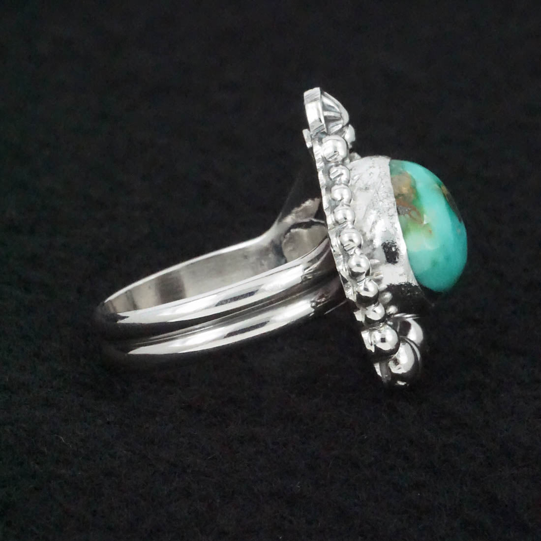 Randy Billy Turquoise & Sterling Silver Ring Size Adjustable