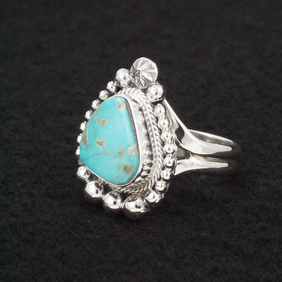 Randy Billy Turquoise & Sterling Silver Ring Size Adjustable