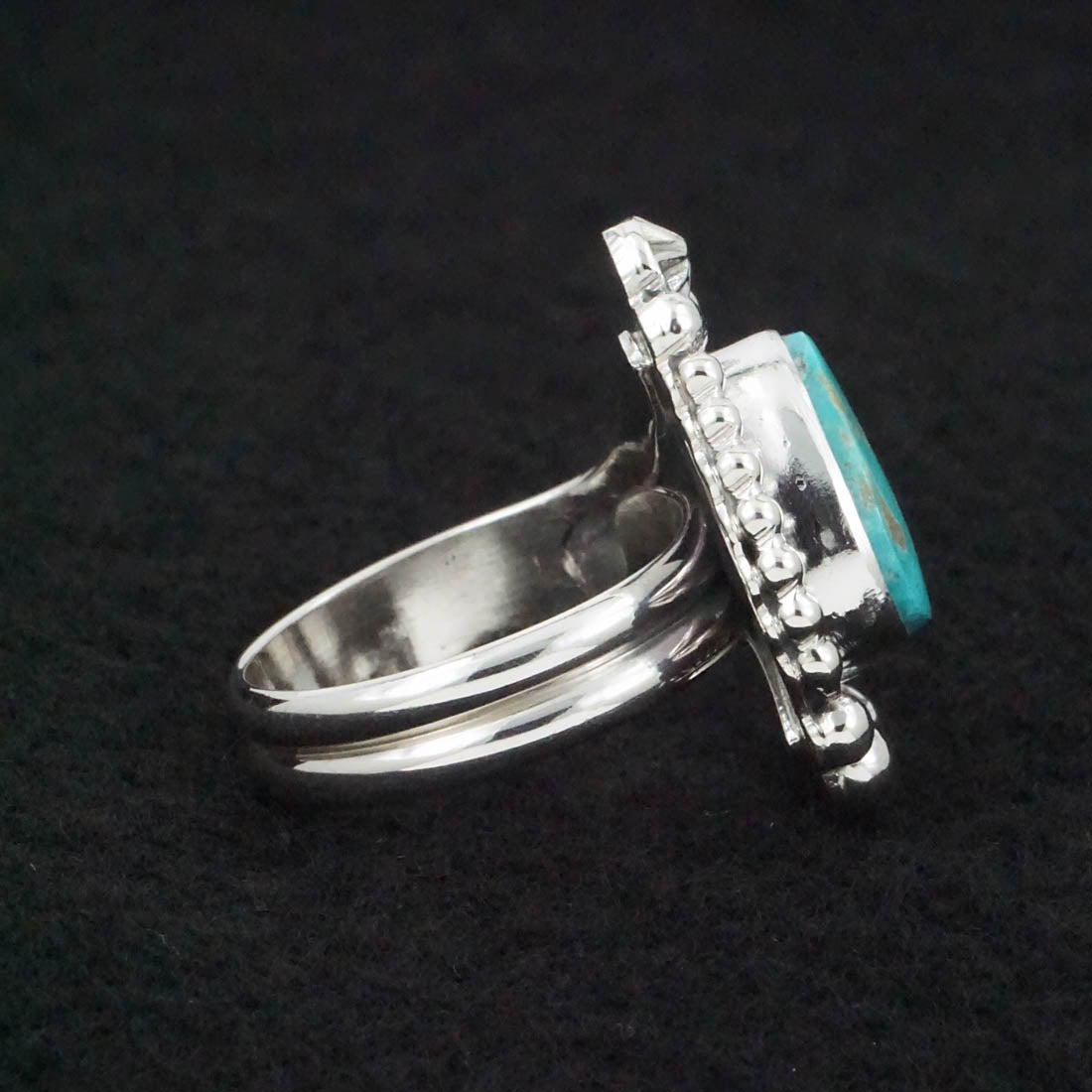 Randy Billy Turquoise & Sterling Silver Ring Size Adjustable