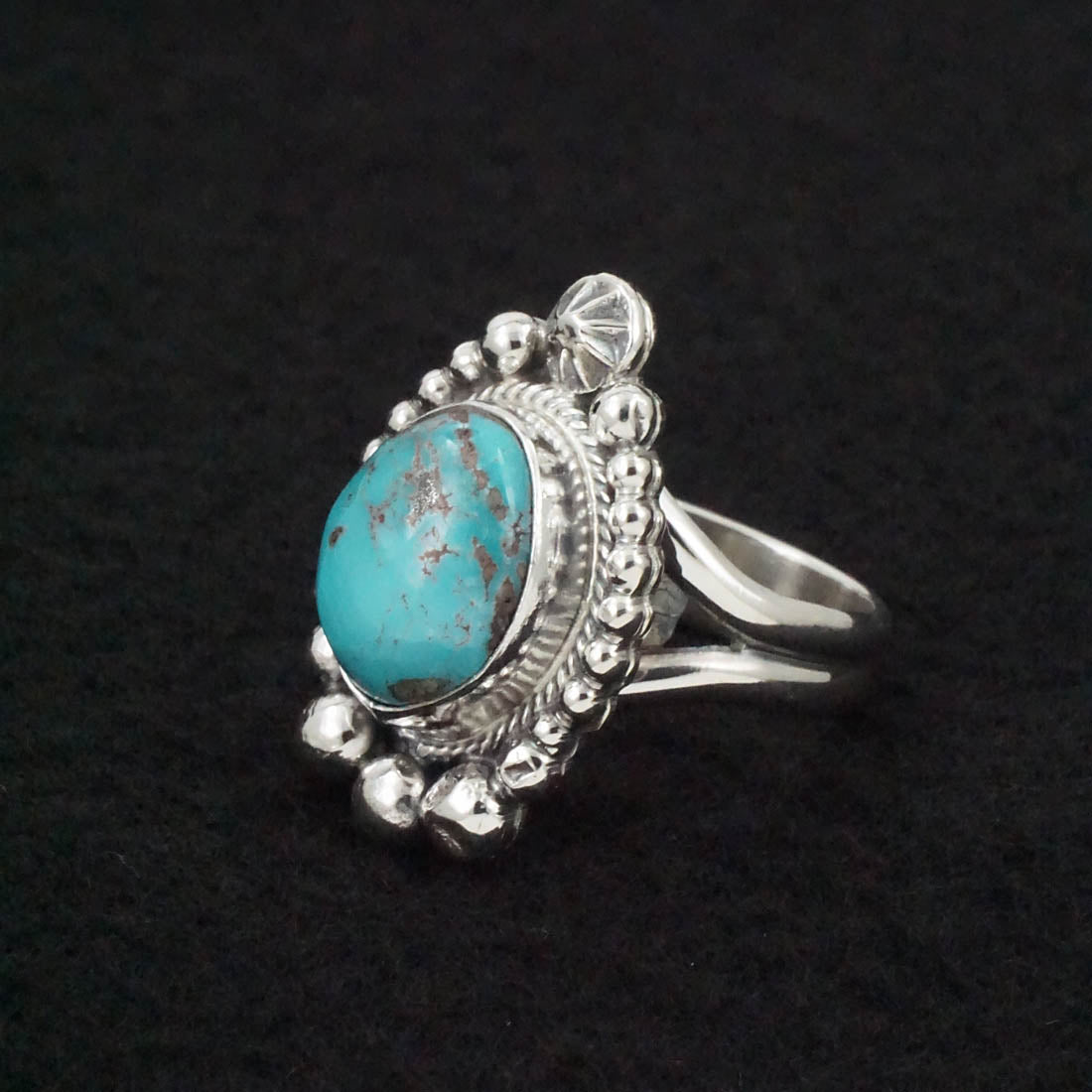 Randy Billy Turquoise & Sterling Silver Ring Size Adjustable