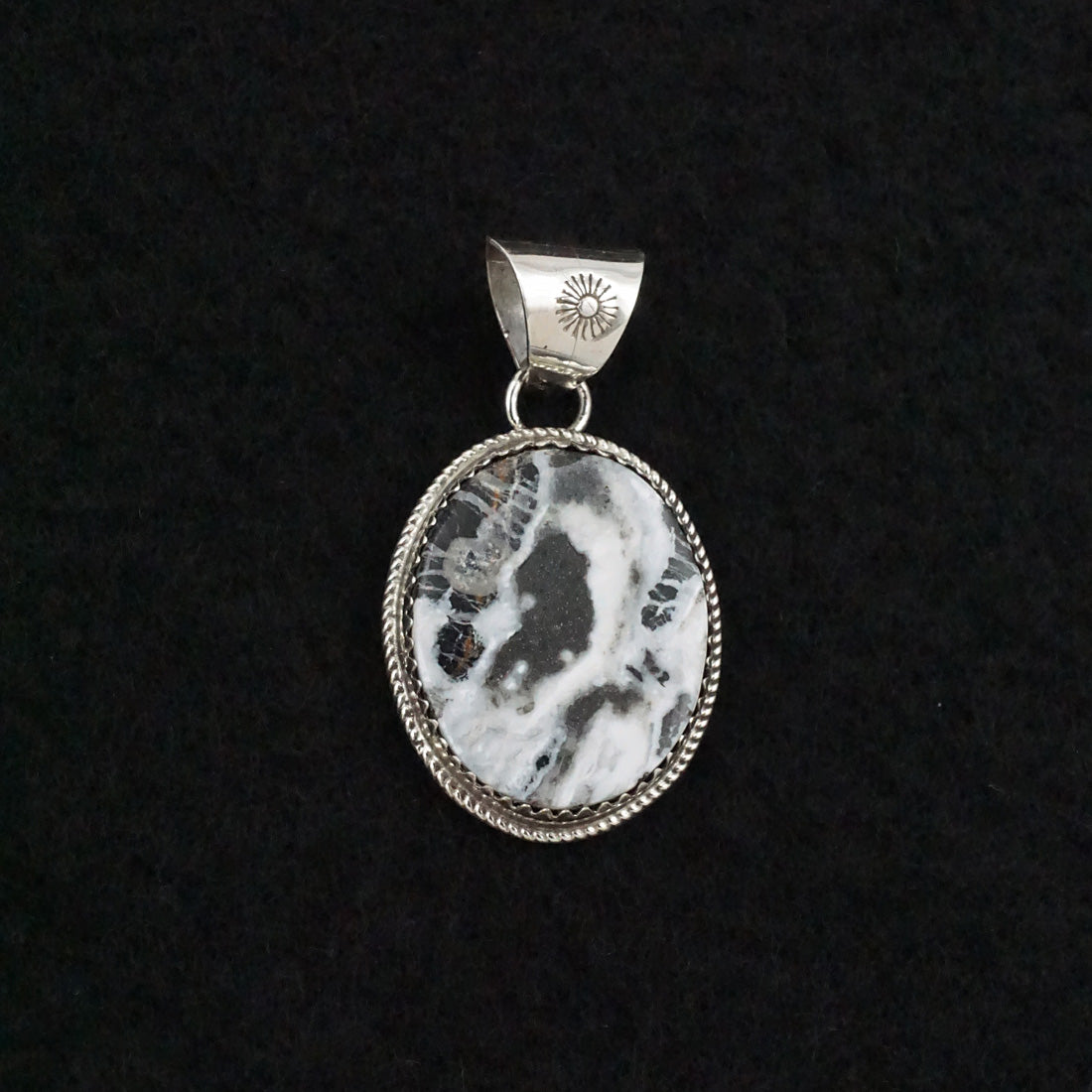 Ernest Hawthorne White Buffalo & Sterling Silver Pendant