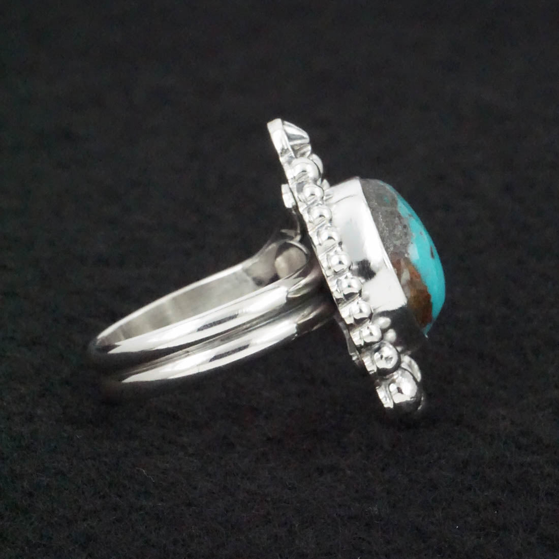 Randy Billy Turquoise & Sterling Silver Ring Size Adjustable