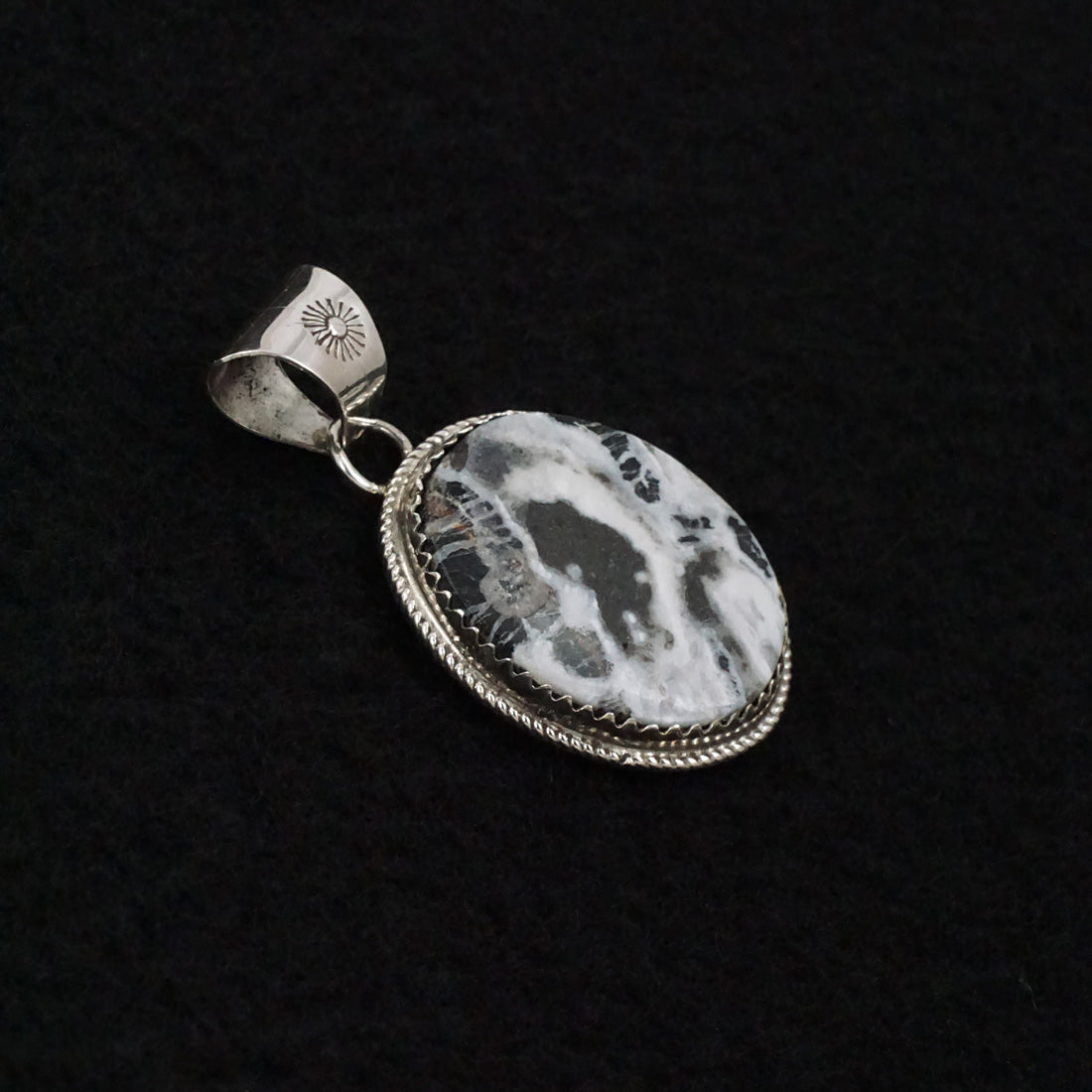 Ernest Hawthorne White Buffalo & Sterling Silver Pendant