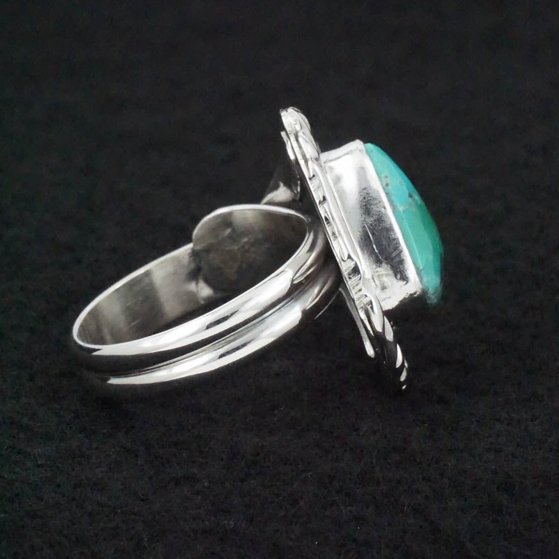 Randy Billy Turquoise & Sterling Silver Ring Size Adjustable