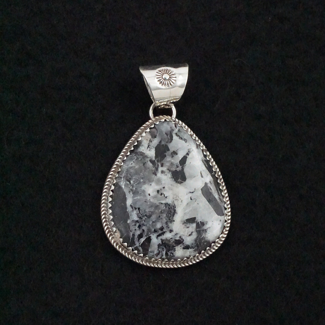 Ernest Hawthorne White Buffalo & Sterling Silver Pendant