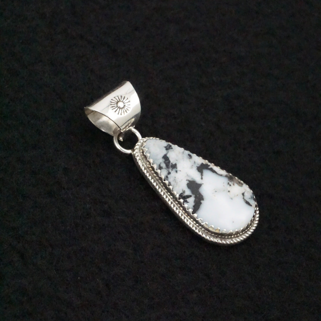 Ernest Hawthorne White Buffalo & Sterling Silver Pendant