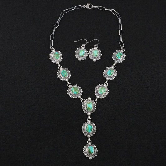 Kathleen Livingston Turquoise & Sterling Silver Necklace Set