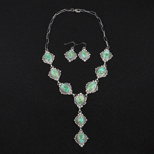 Kathleen Livingston Turquoise & Sterling Silver Necklace Set