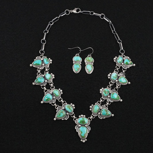 Kathleen Livingston Turquoise & Sterling Silver Necklace Set
