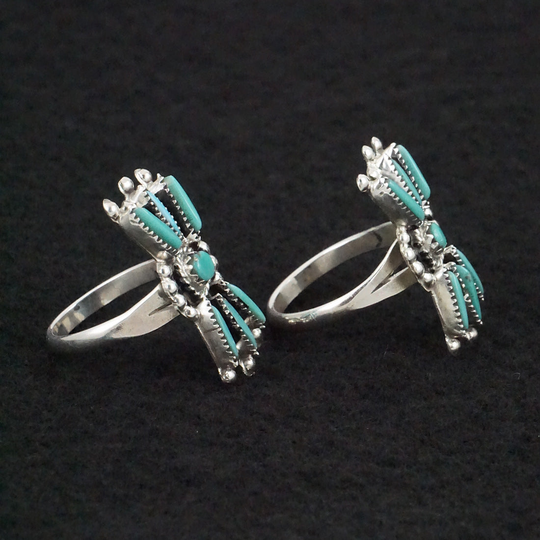 Jack Etsate Turquoise & Sterling Silver Squash Blossom Set