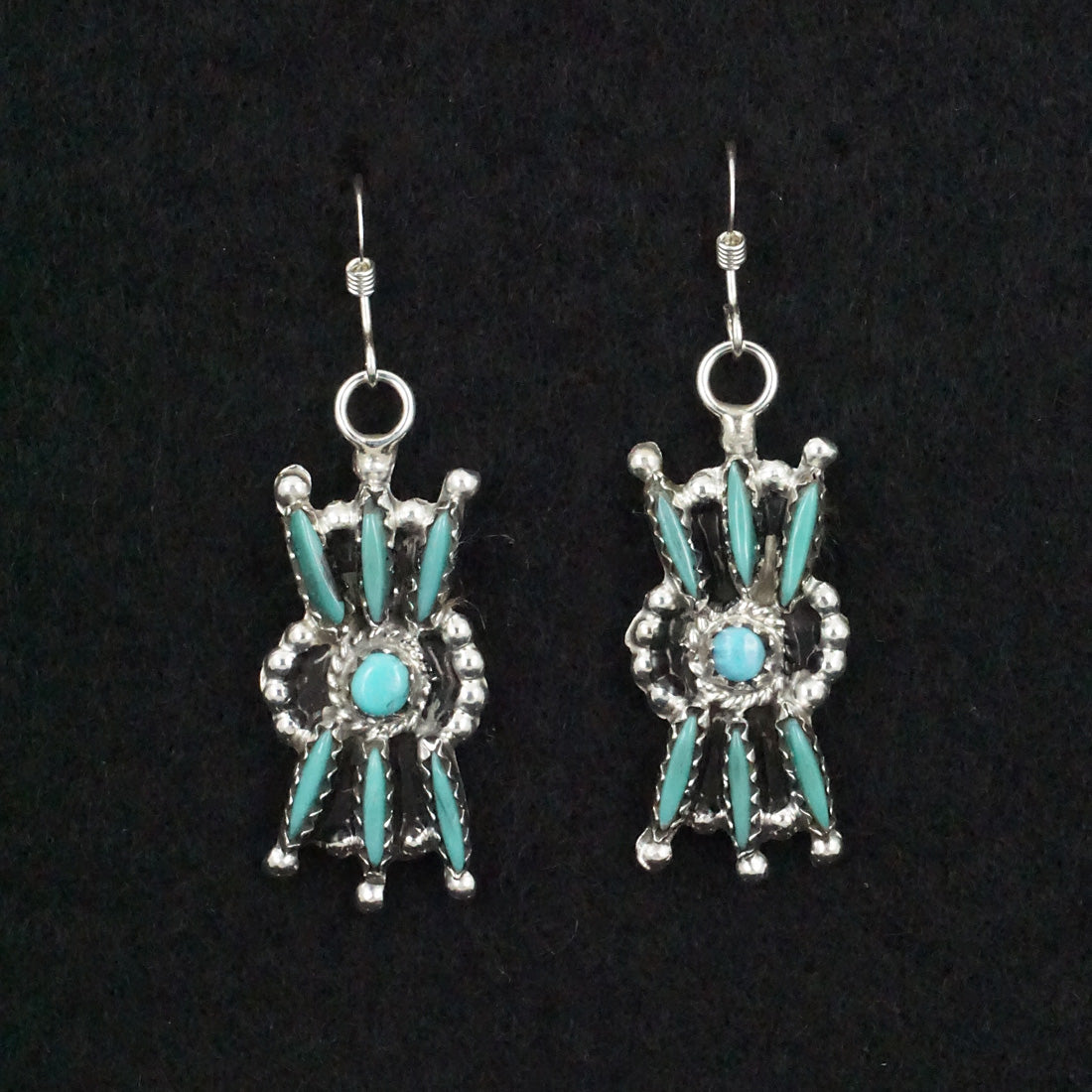 Jack Etsate Turquoise & Sterling Silver Squash Blossom Set