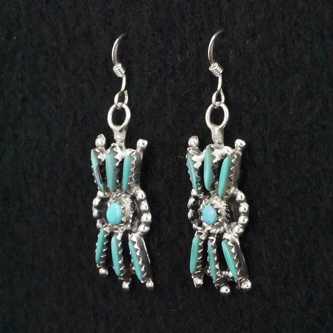 Jack Etsate Turquoise & Sterling Silver Squash Blossom Set