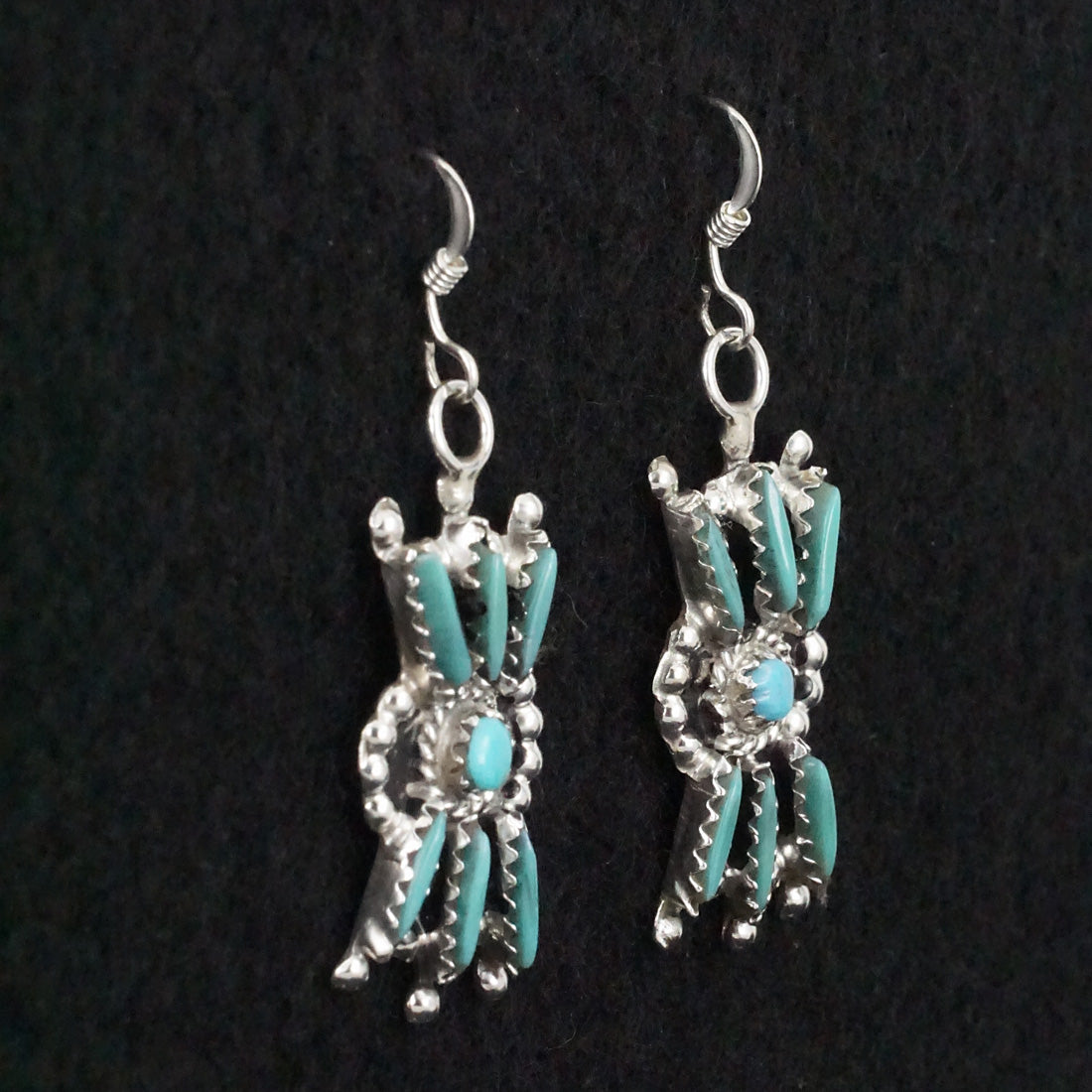 Jack Etsate Turquoise & Sterling Silver Squash Blossom Set