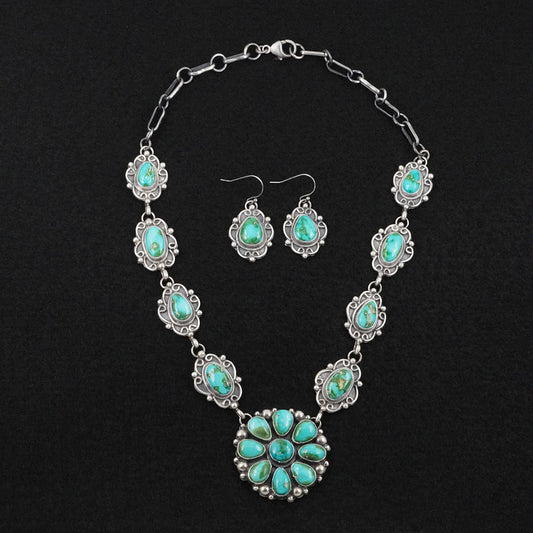 Kathleen Livingston Turquoise & Sterling Silver Necklace Set