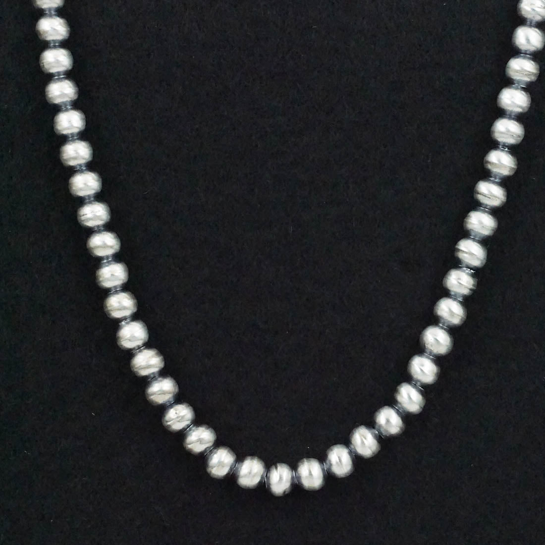 Dorinda Mariano Sterling Silver Navajo Pearl Necklace 30"