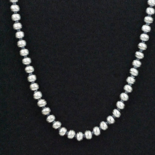Dorinda Mariano Sterling Silver Navajo Pearl Necklace 30"