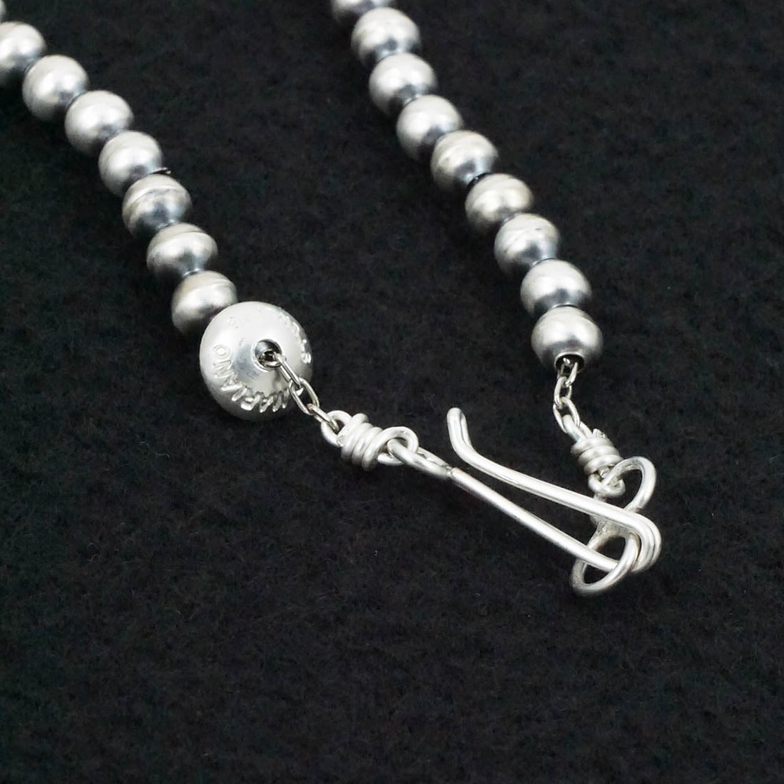 Dorinda Mariano Sterling Silver Navajo Pearl Necklace 30"