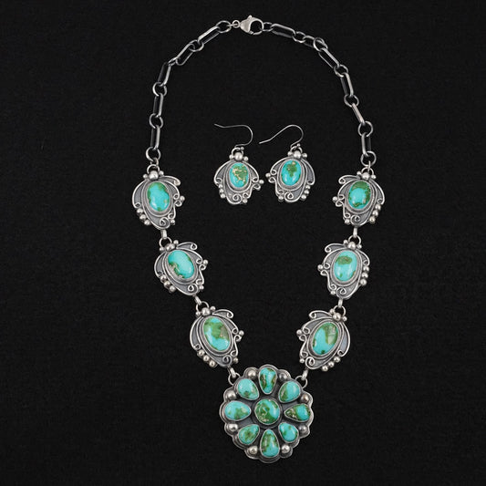 Kathleen Livingston Turquoise & Sterling Silver Necklace Set