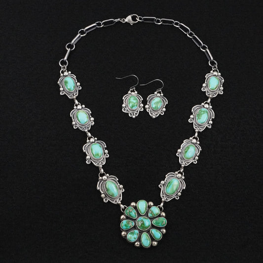 Kathleen Livingston Turquoise & Sterling Silver Necklace Set