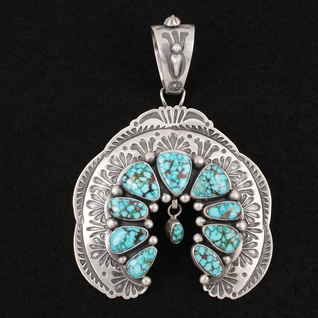 Mark Yazzie Turquoise & Sterling Silver Naja Pendant