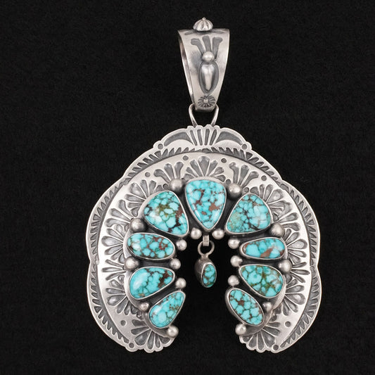 Mark Yazzie Turquoise & Sterling Silver Naja Pendant