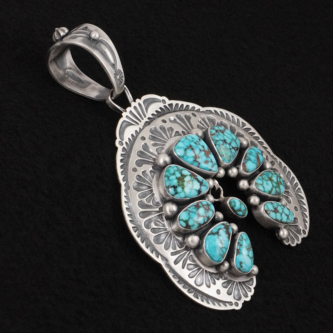Mark Yazzie Turquoise & Sterling Silver Naja Pendant