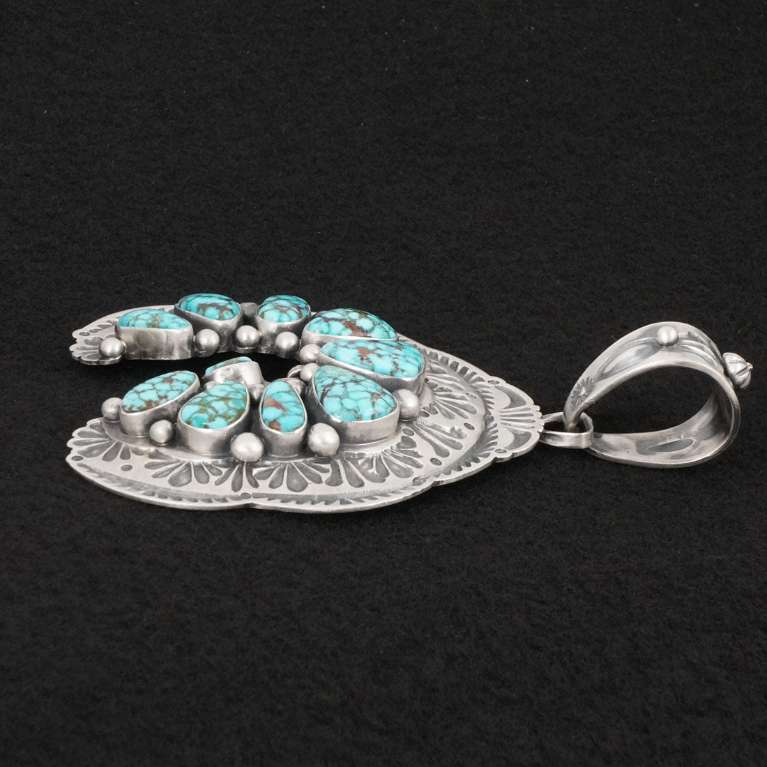 Mark Yazzie Turquoise & Sterling Silver Naja Pendant