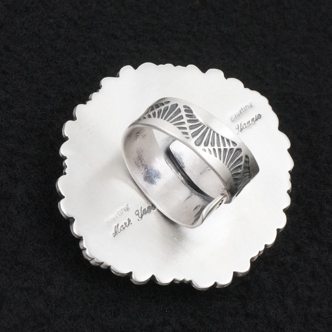 Mark Yazzie Turquoise & Sterling Silver Ring 8 Adj.