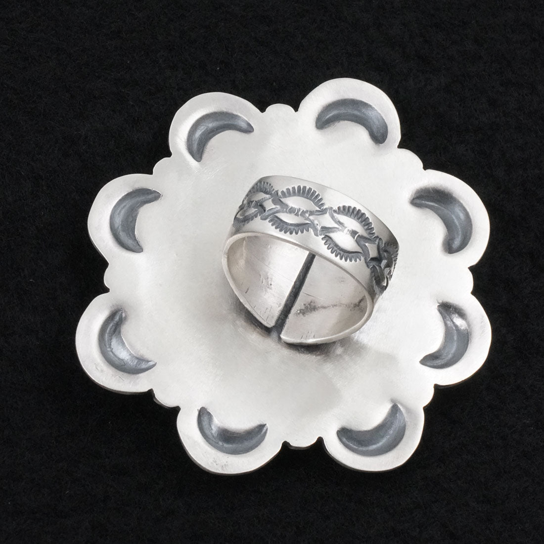 Mark Yazzie Turquoise & Sterling Silver Ring 8.5 Adj.