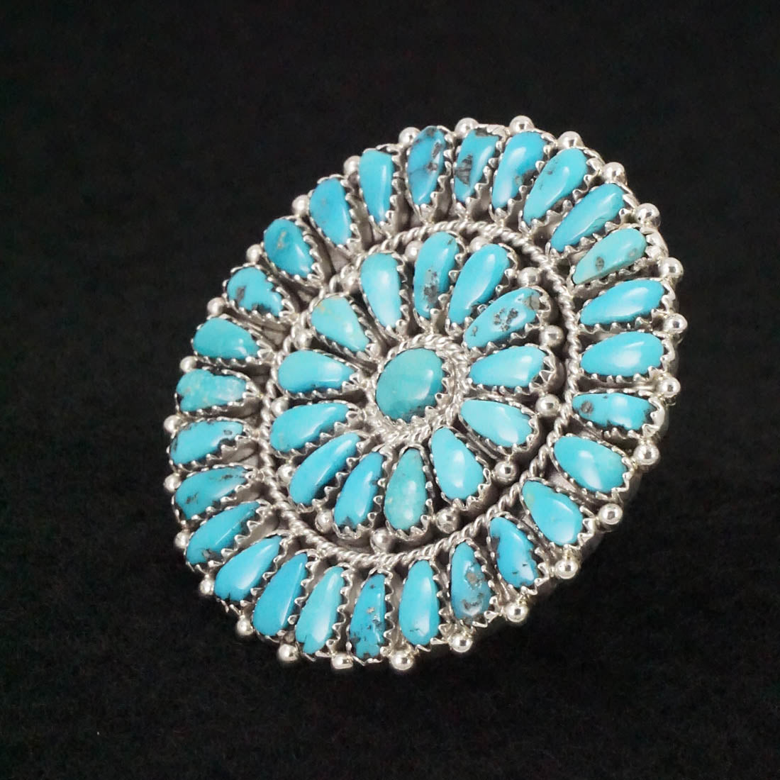 Justin Wilson Turquoise & Sterling Silver Ring Size 7.25