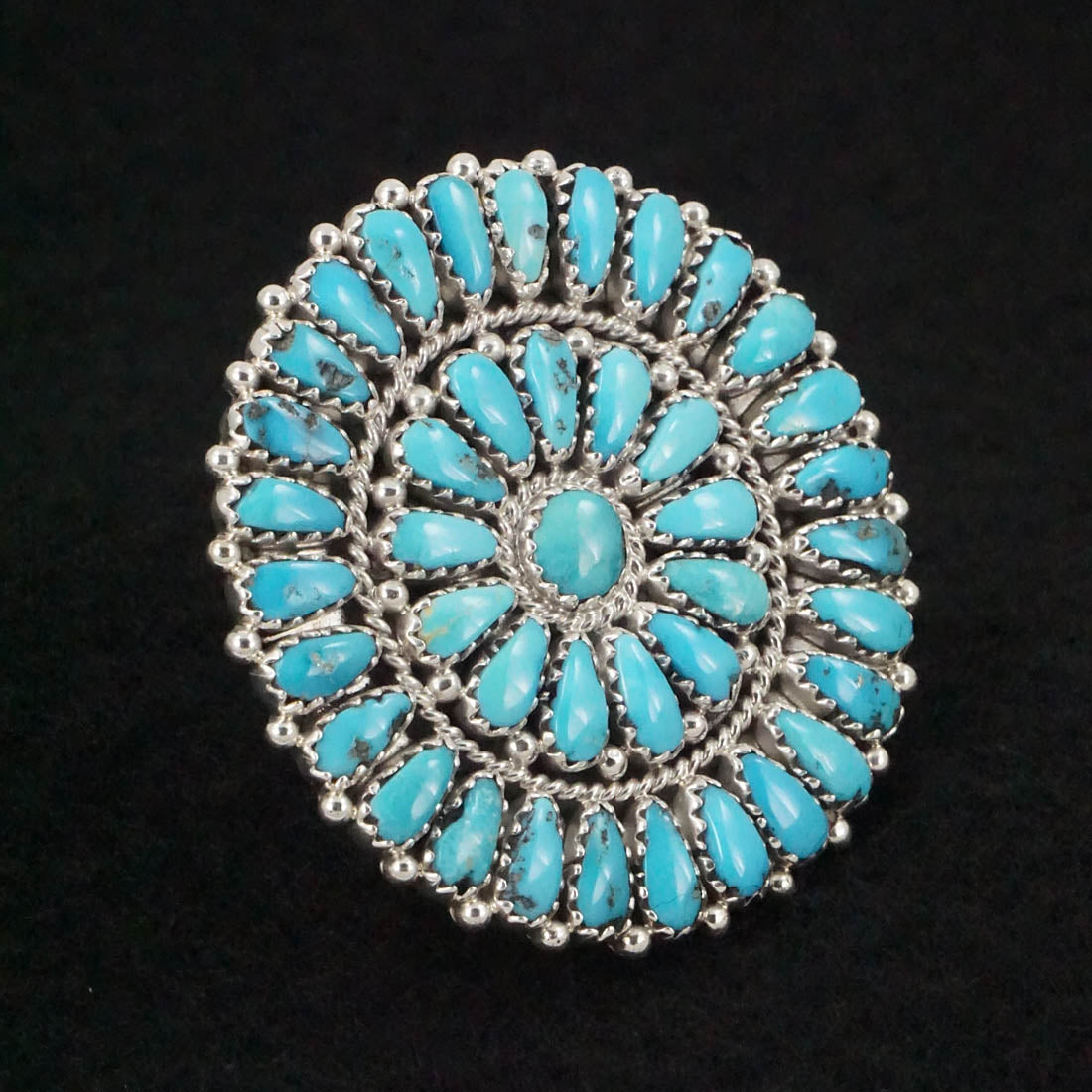 Justin Wilson Turquoise & Sterling Silver Ring Size 7.25