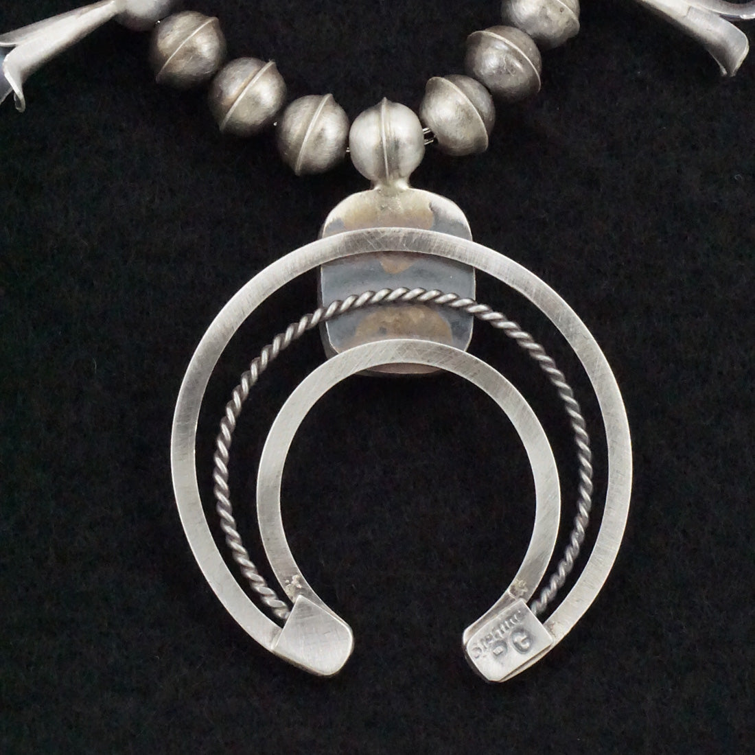 Phil Garcia Spiny Oyster & Sterling Silver Squash Blossom Necklace