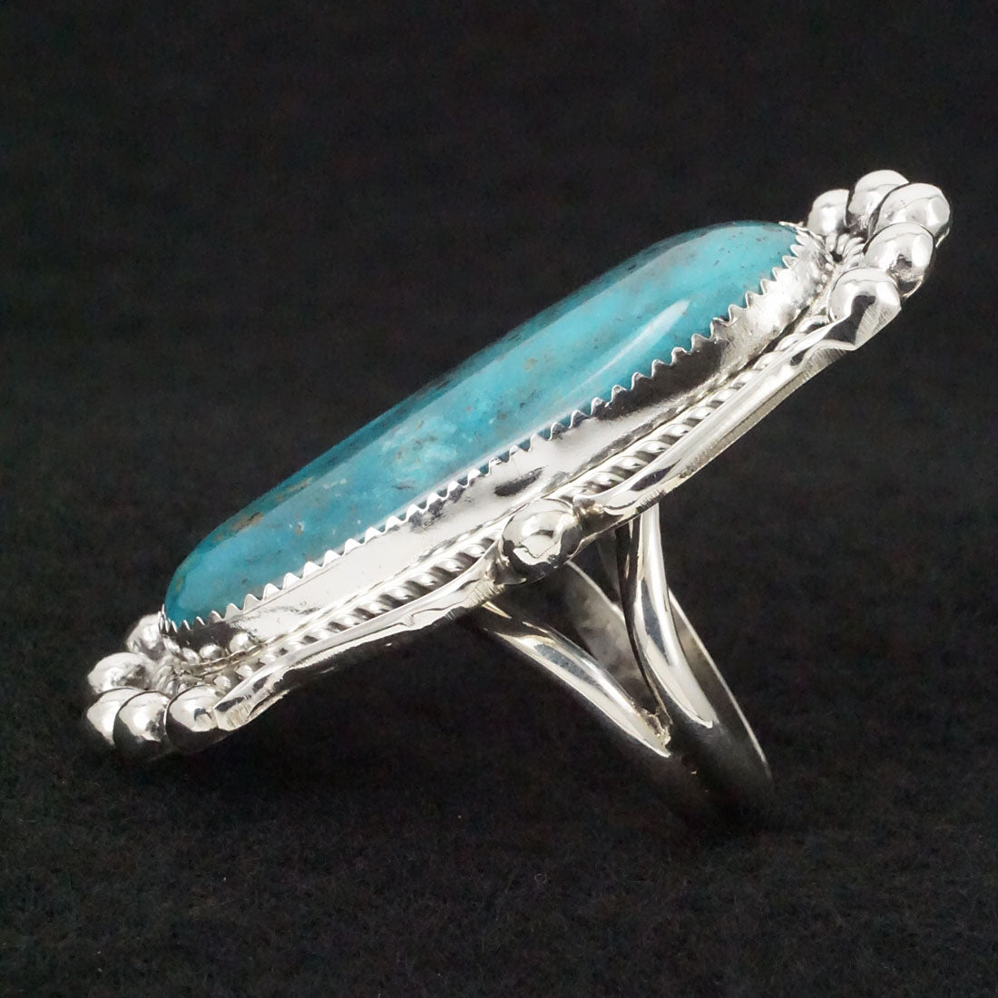 Leslie Nez Turquoise & Sterling Silver Ring Size 9.75