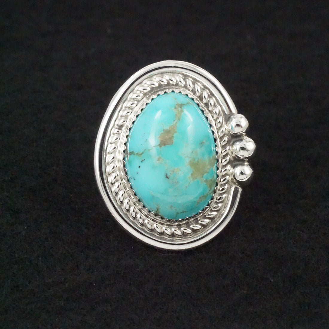 Leslie Nez Turquoise & Sterling Silver Ring Size 10