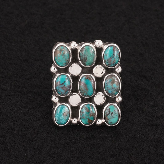 Priscilla Reeder Turquoise & Sterling Silver Ring Size 7.5