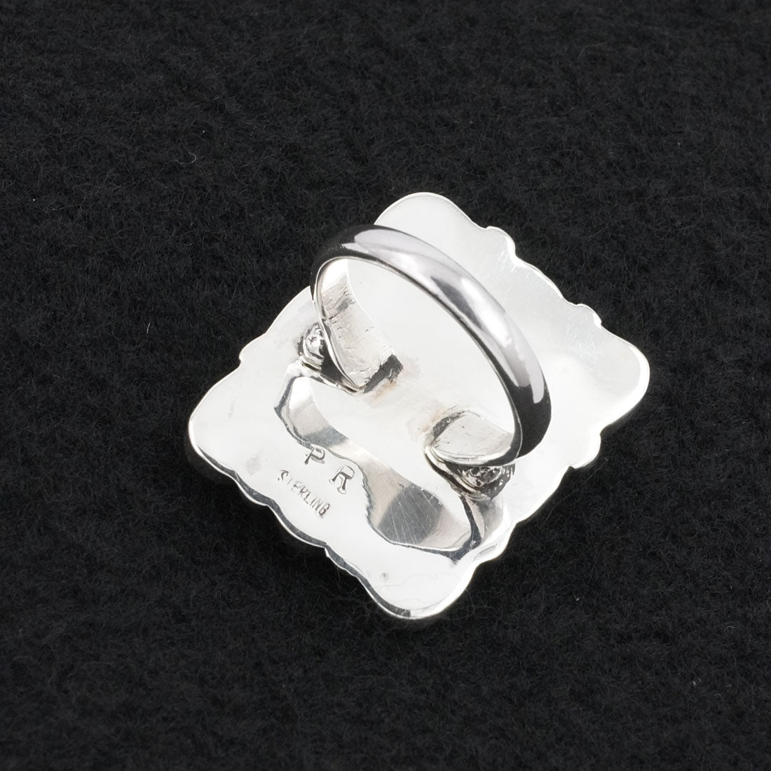 Priscilla Reeder Turquoise & Sterling Silver Ring Size 7.5