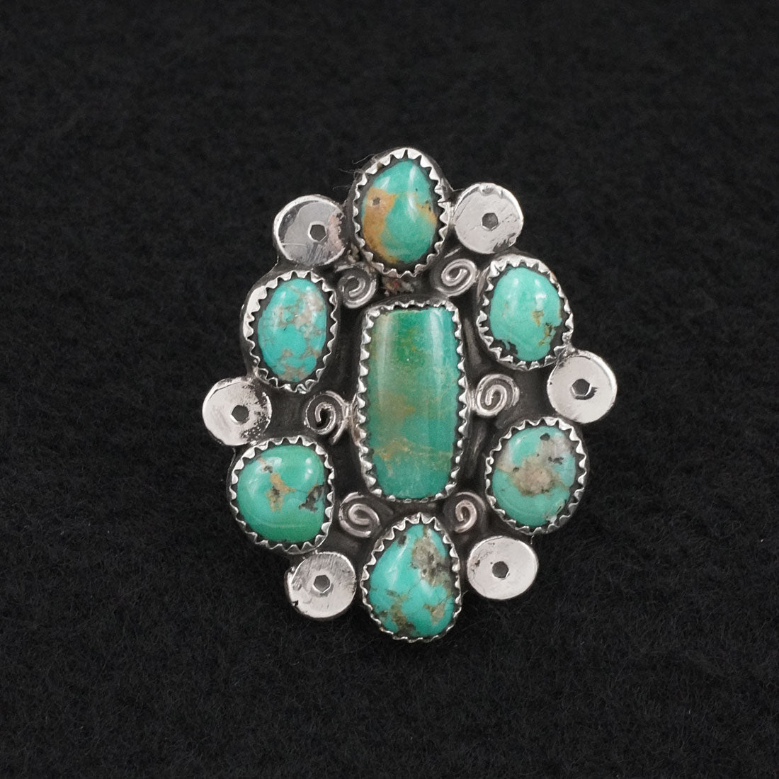 Priscilla Reeder Turquoise & Sterling Silver Ring Size 7
