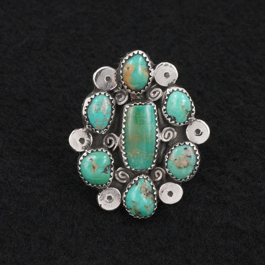 Priscilla Reeder Turquoise & Sterling Silver Ring Size 7