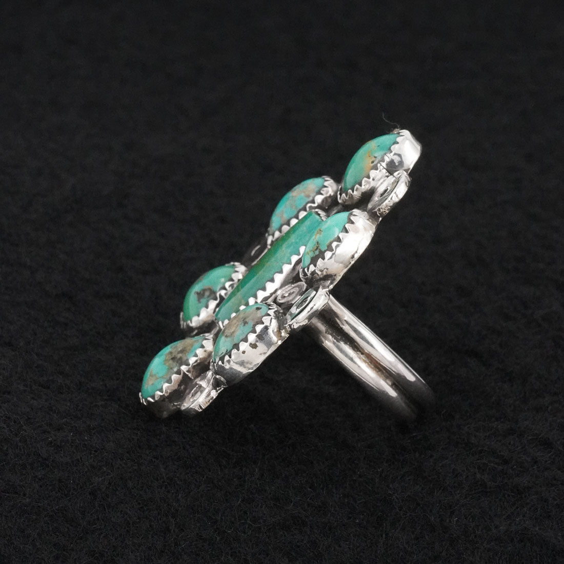 Priscilla Reeder Turquoise & Sterling Silver Ring Size 7