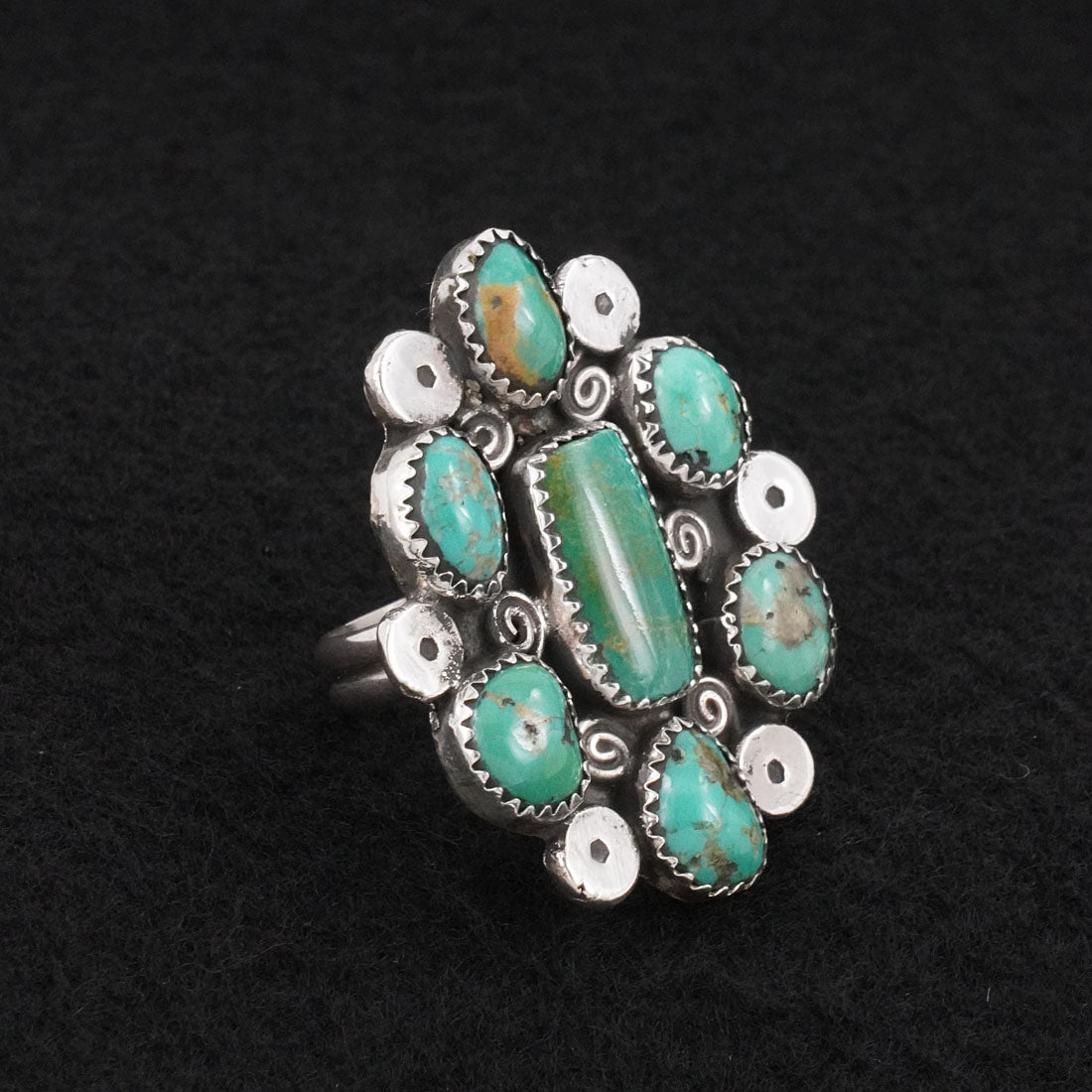 Priscilla Reeder Turquoise & Sterling Silver Ring Size 7