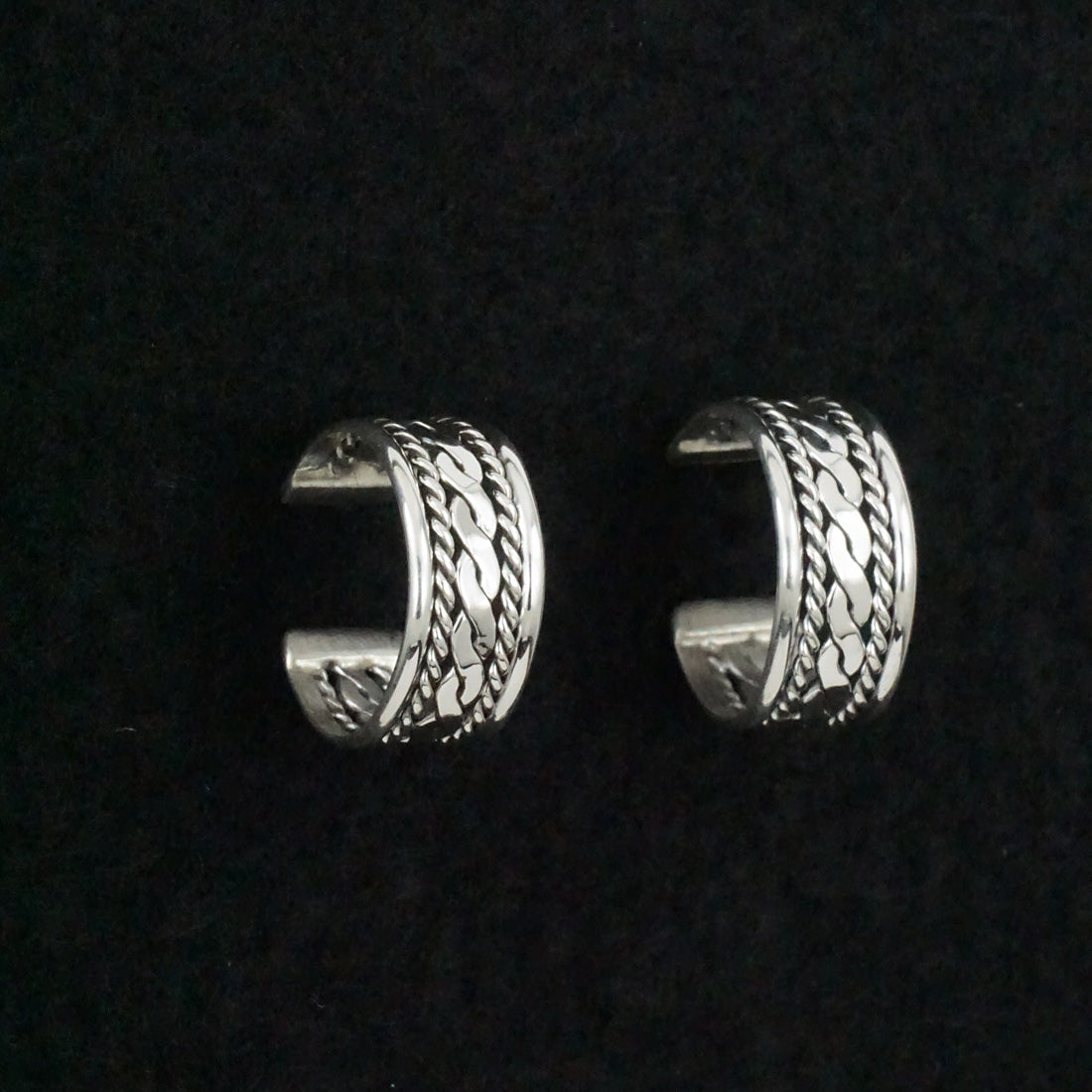 Elaine Tahe Sterling Silver Hoop Earrings