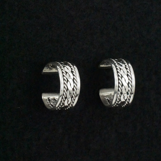 Elaine Tahe Sterling Silver Hoop Earrings