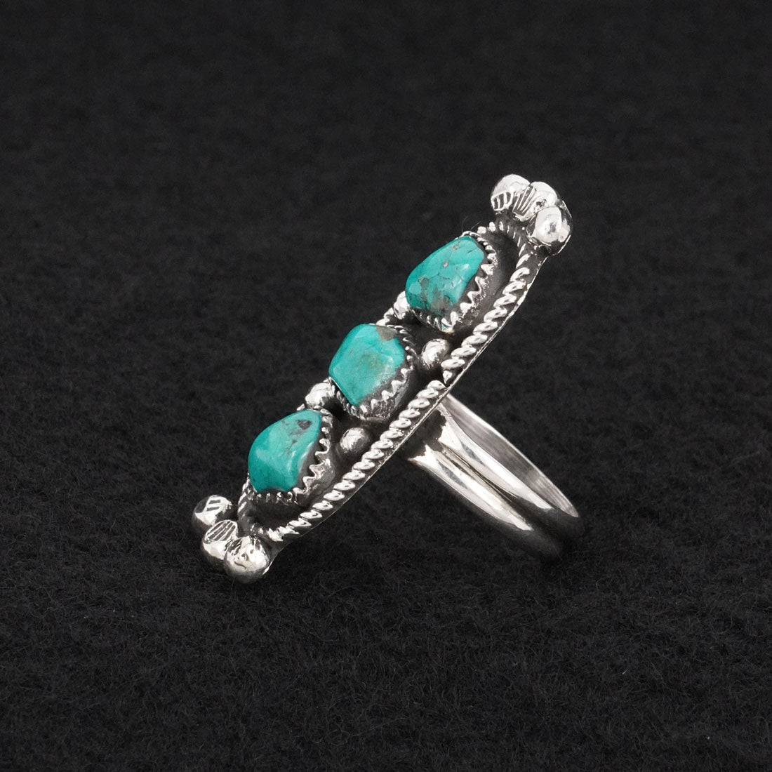 Priscilla Reeder Turquoise & Sterling Silver Ring Size 8