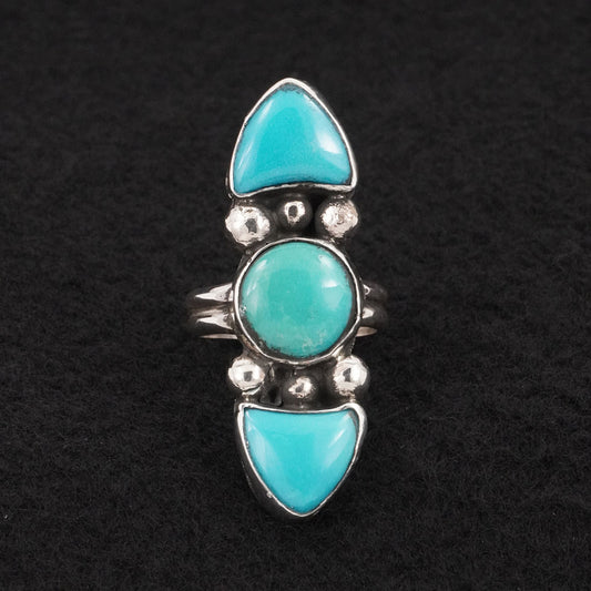 Priscilla Reeder Turquoise & Sterling Silver Ring Size 7