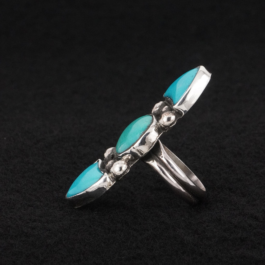 Priscilla Reeder Turquoise & Sterling Silver Ring Size 7
