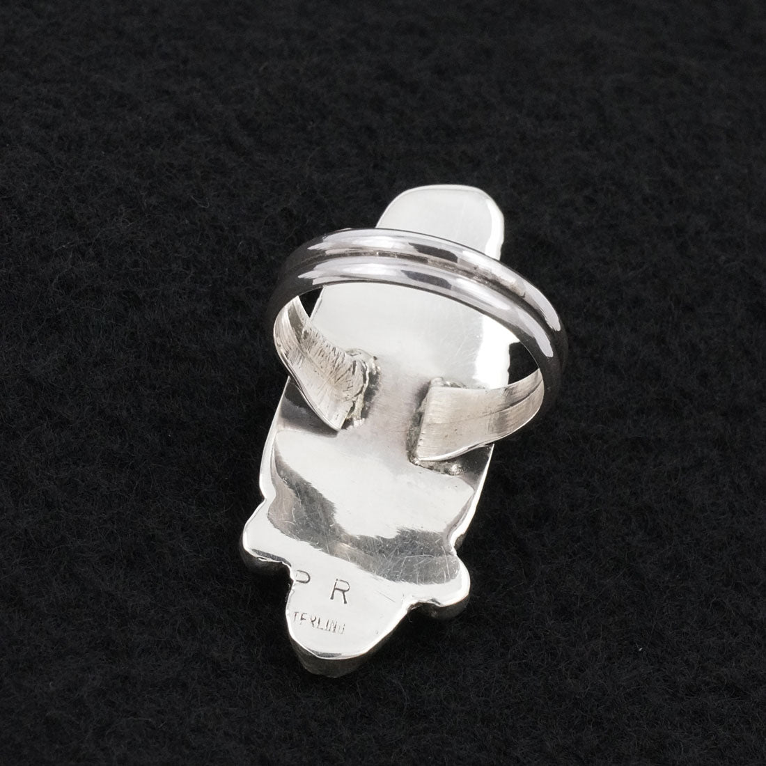 Priscilla Reeder Turquoise & Sterling Silver Ring Size 7.5