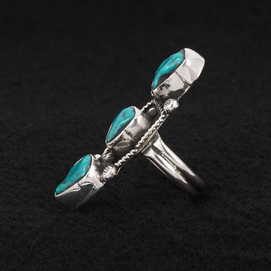 Priscilla Reeder Turquoise & Sterling Silver Ring Size 8