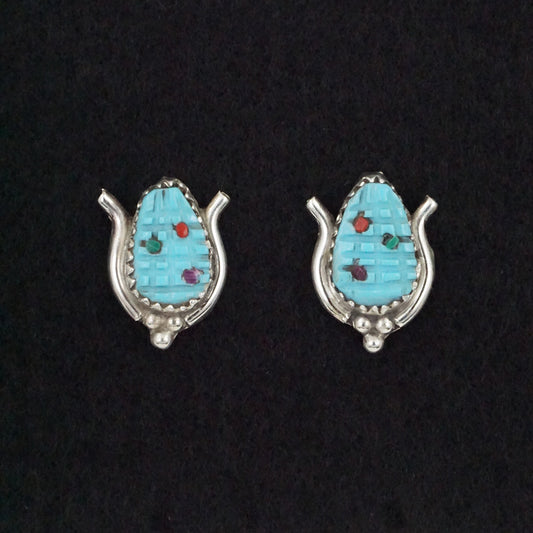 Tracy Bowekaty Turquoise & Sterling Silver Earrings