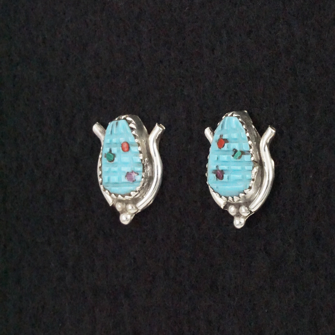 Tracy Bowekaty Turquoise & Sterling Silver Earrings